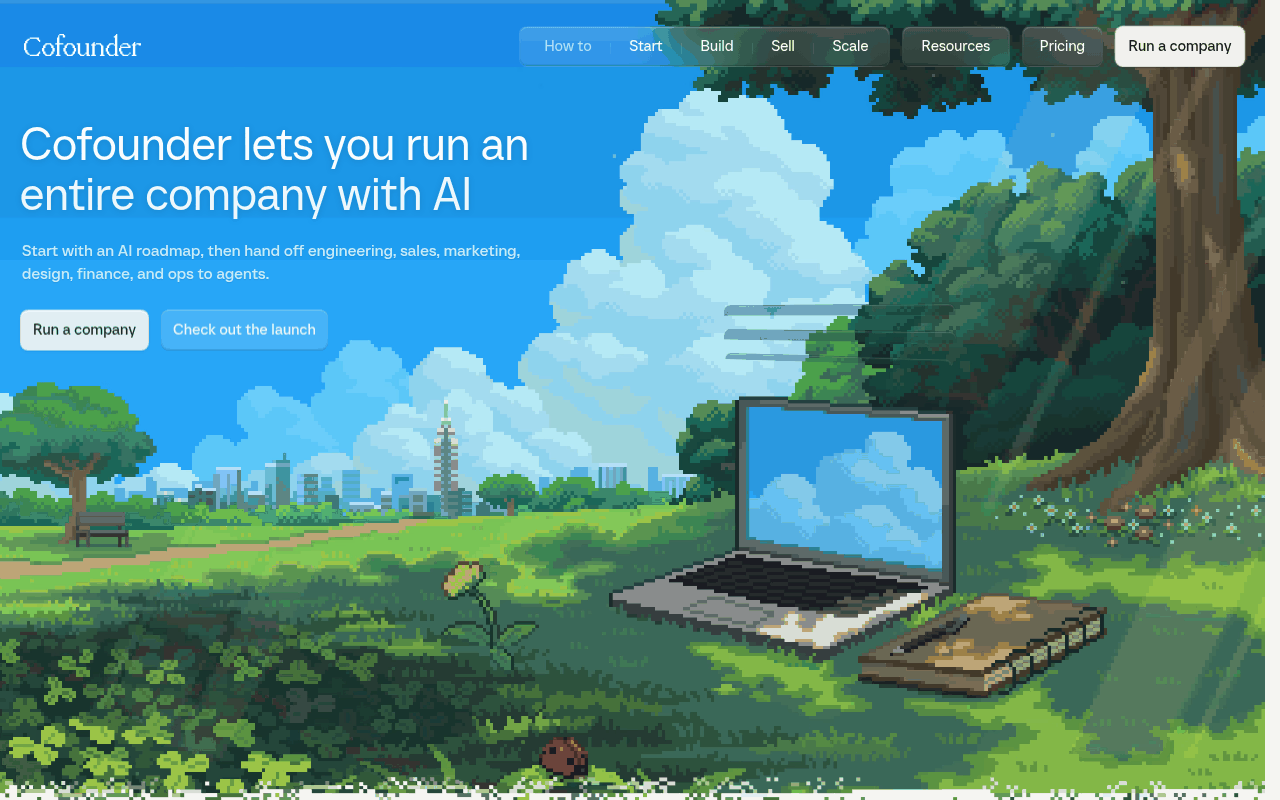 Cofounder homepage: Cofounder lets you run an entire company with AI