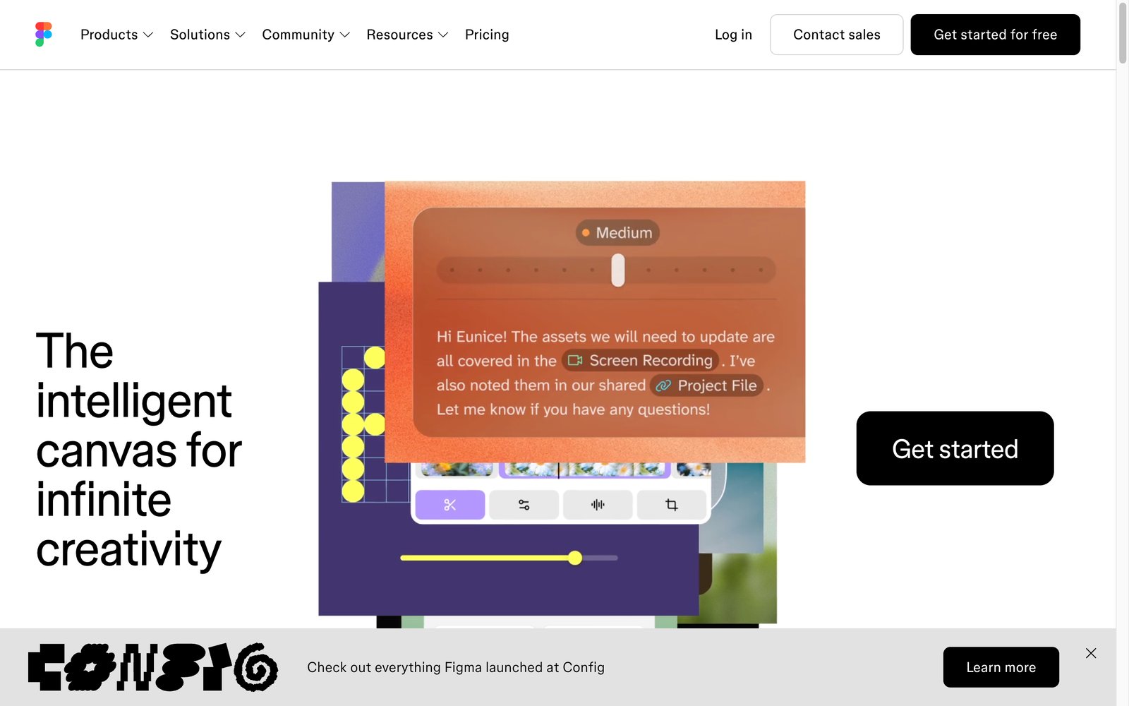 Figma homepage: the collaborative design and prototyping tool