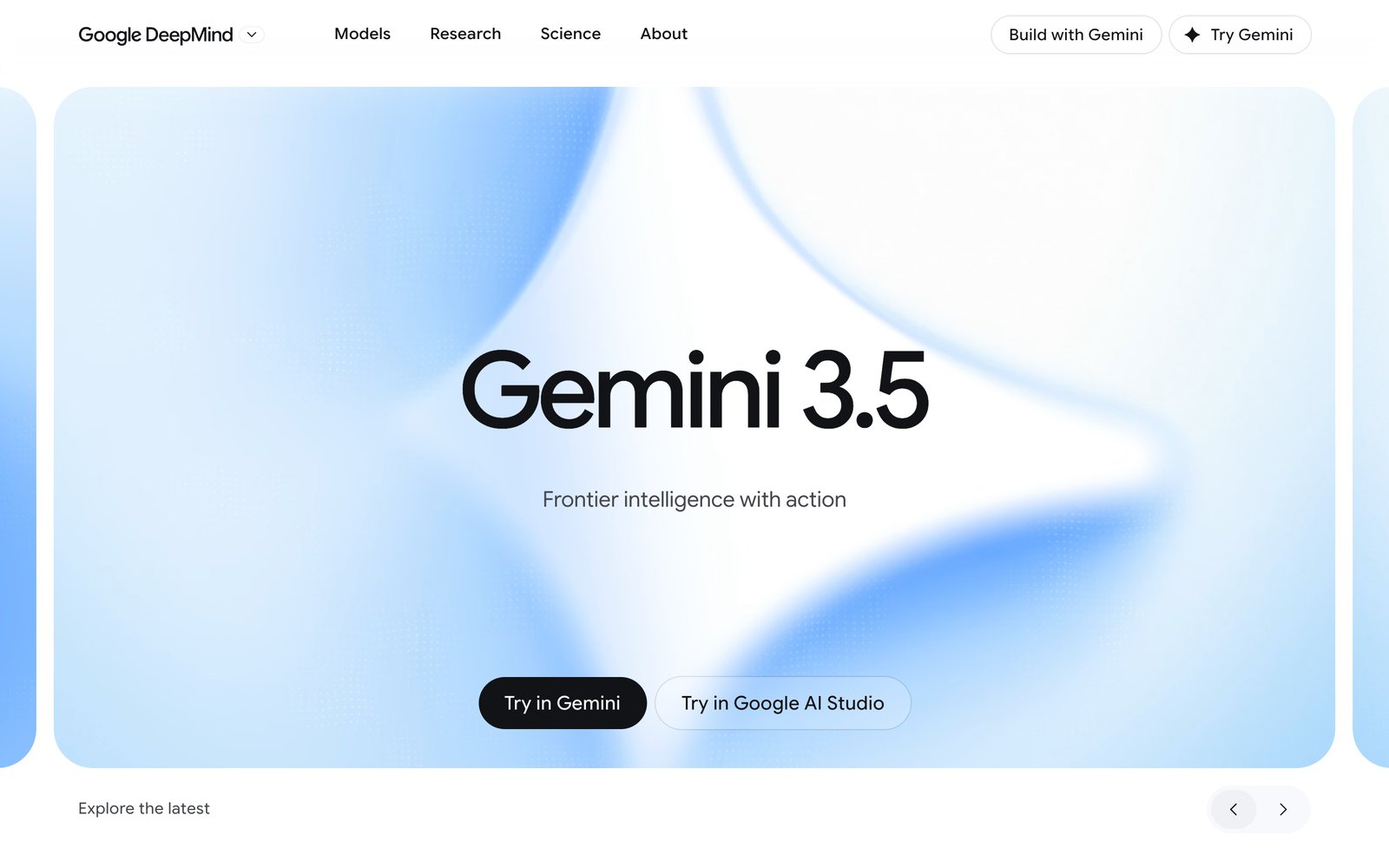 Google DeepMind Gemini homepage