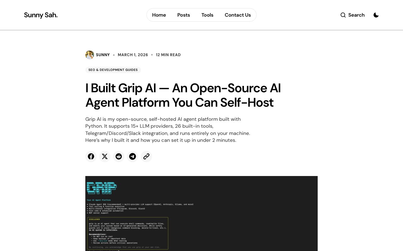 grip-ai GitHub page showing the secure AI agent platform