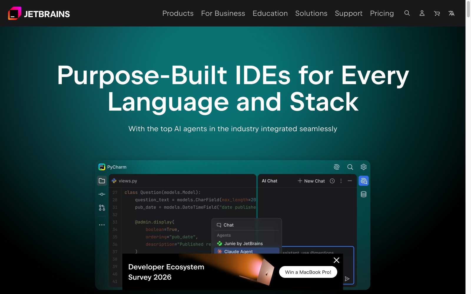 JetBrains homepage: professional developer tools and IDEs