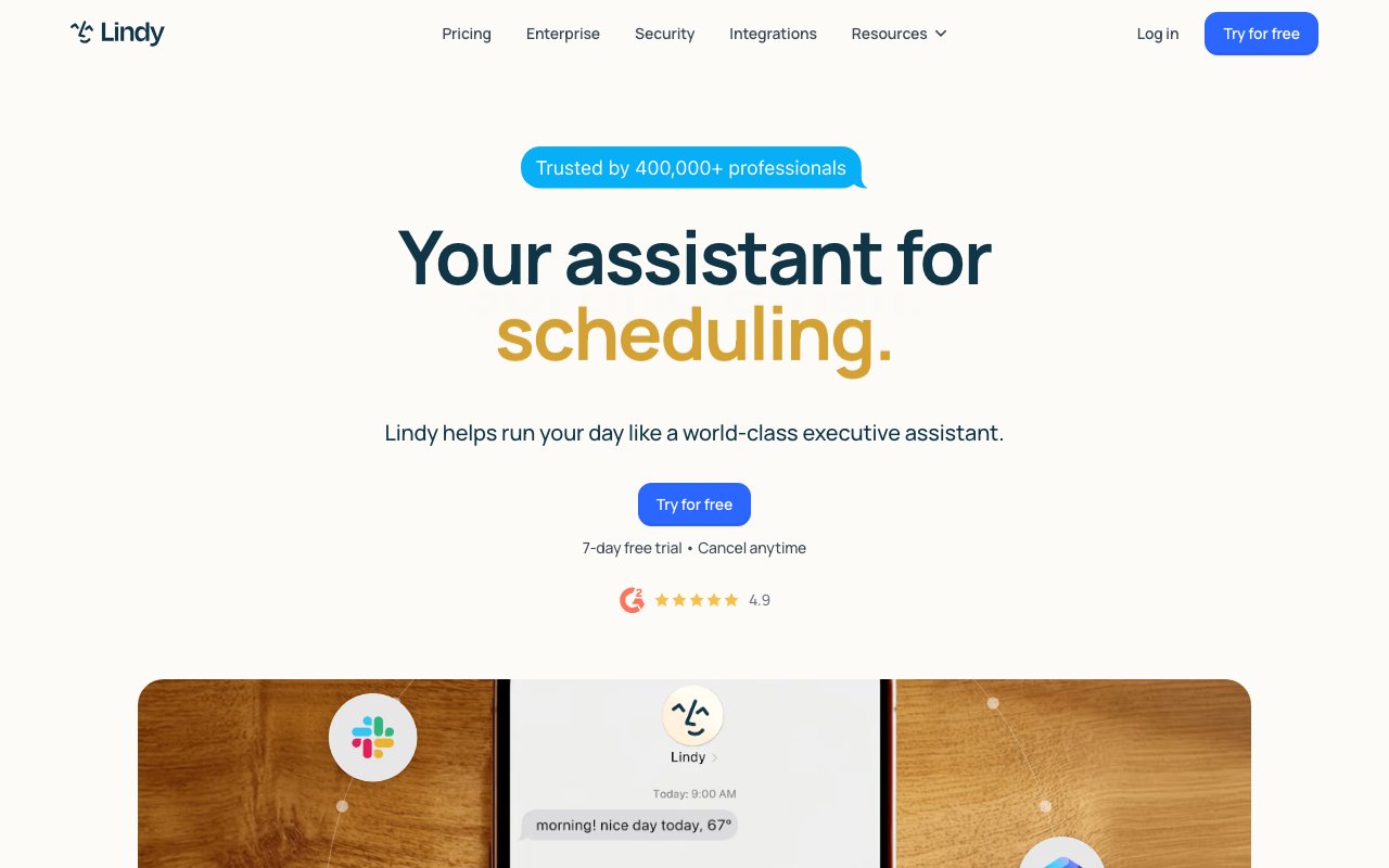 Lindy AI agent builder homepage