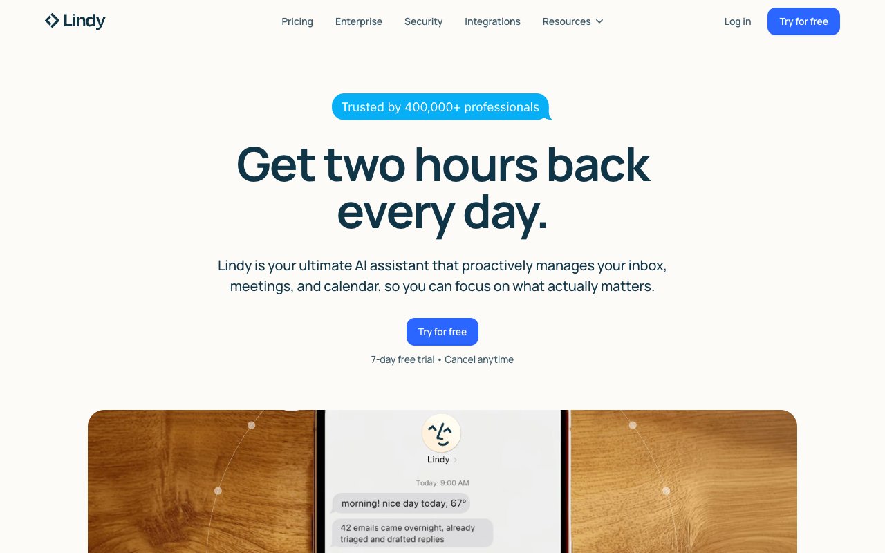 Lindy AI agent platform for building custom business operation workflows
