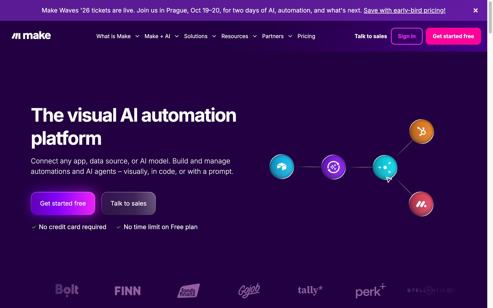 Make homepage: the visual AI automation platform