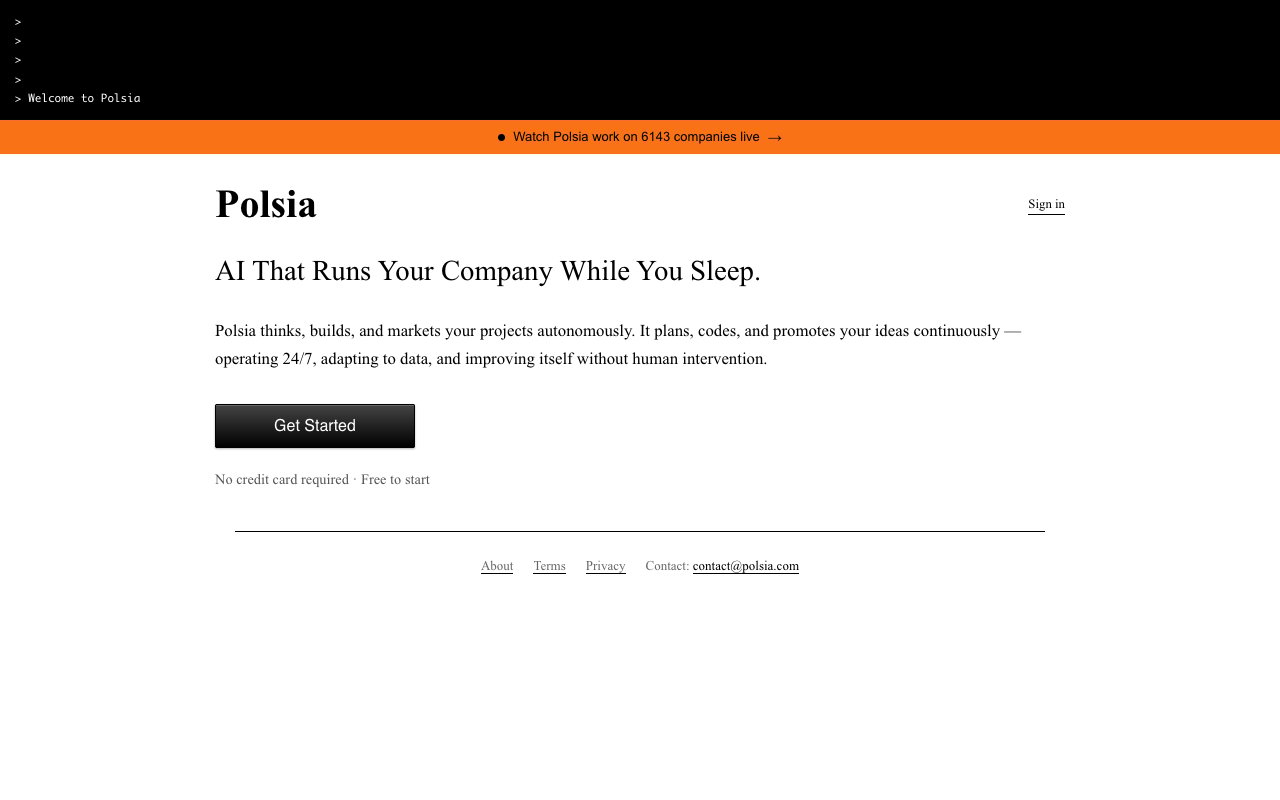 Polsia autonomous AI business platform claiming to build and run entire businesses