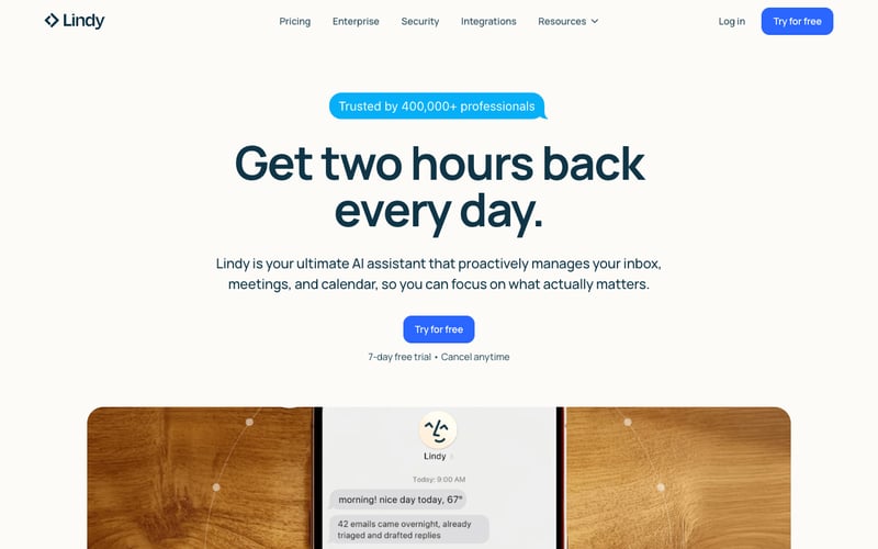 Lindy AI agent platform for building custom business operation workflows
