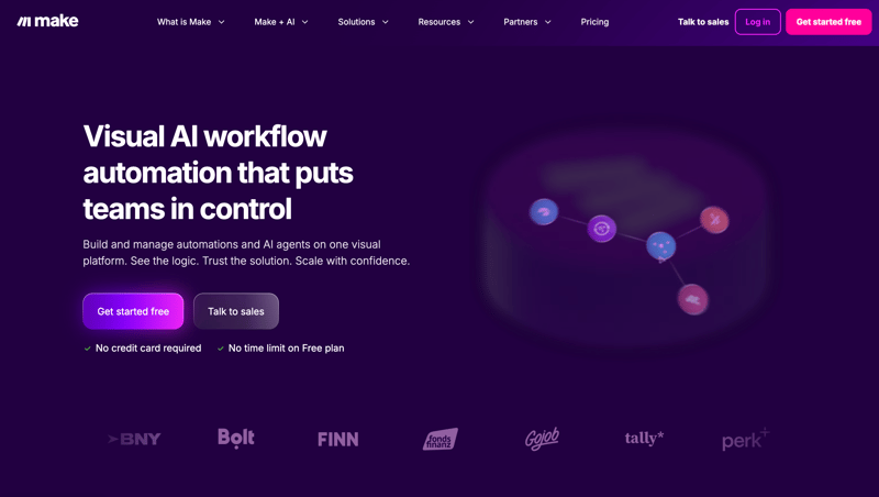 Make visual workflow automation platform with drag-and-drop scenario builder